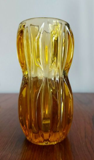 Slo Union Czech Art Glass Vase By Jan Schmid For Rosice 1960/70s Mid Century