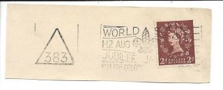 World Scout Jubilee Jamboree 1957 Slogan Postmark Δ383 (hull) Hc Perfin