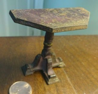 Antique Arcade Toy Co Cast Iron Dollhouse Furniture Half Octagon Pedestal Table