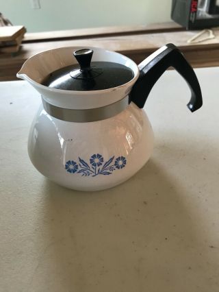 Vintage Corning Ware Cornflower 3 Cup Coffee Tea Pot