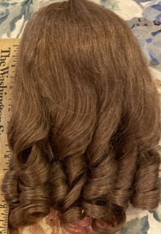 47 11 " Vintage Brown French Human Hair Doll Wig For Antique Bisque Doll