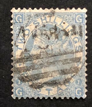 Sg120,  1867,  Qv,  Queen Victoria,  2/ - Shilling,  Pale Blue,  Spray,  Britain,  Gb,  Uk