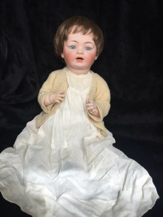 18 " Antique German Doll Marked G B Porcelain Head/composition Body
