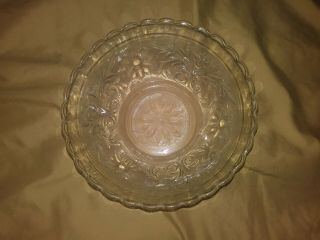 Vintage Anchor Hocking Clear Sandwich Glass Serving Bowl 8 1/8” Scalloped Rim