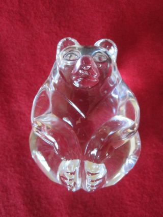 Estate Vintage Steuben Clear Crystal Bear Figurine