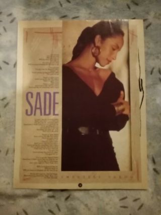(tbebk22) Advert/poster 11x8 " Sade - Sweetest Taboo Songwords
