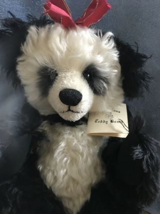 Vintage Hand Made Mohair Panda Bear Named Hainan - Pendleton‘s Teddy Bears