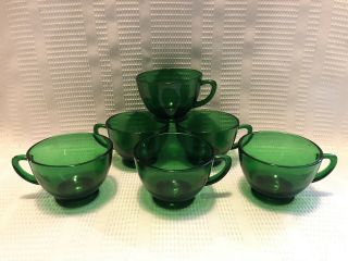 Emerald Green Glass Coffee Cup/teacup Set (qty.  6)