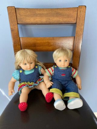 American Girl Bitty Baby Twins Boy & Girl Dolls Blond Hair Blue Eyes (rare)