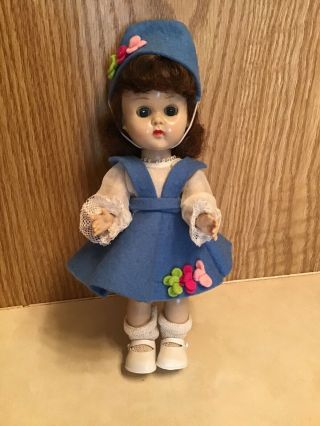 Vintage Vogue Ginny Doll Straight Leg Walker With Brown Hair Blue Eyes