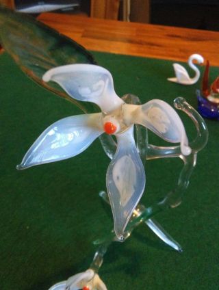 Vintage Murano style Hand Crafted Flowers.  7 