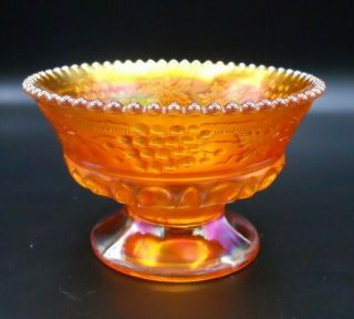 Vintage Northwood Grape & Cable Thumbprint Marigold Carnival Glass Sherbet
