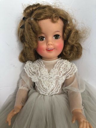 Vintage 1960 Ideal Shirley Temple Doll 17”w/elise Madame Alexander Wedding Dress