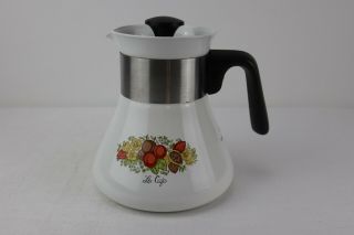 Vintage Corning Ware 6 Cup P - 106 Coffee Tea Pot With Lid Le Cafe 1970 