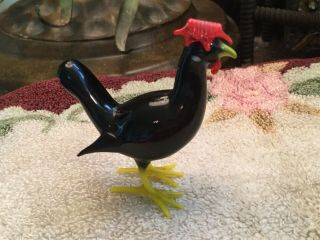 Vintage Made In Germany Miniature Hand Blown Glass Rooster Hen Bird Figurine