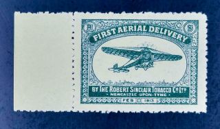 England 1913 Semi Official Airmail Stamp/label " First Aerial Delivery " By.  Look