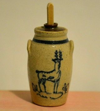Miniature Butter Churn Deer Dollhouse 1:12 Artist Jane Graber 1983