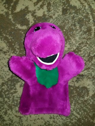 Vtg 1992 Barney Purple Dinosaur 10 " Hand Puppet Plush Animal The Lyons Group