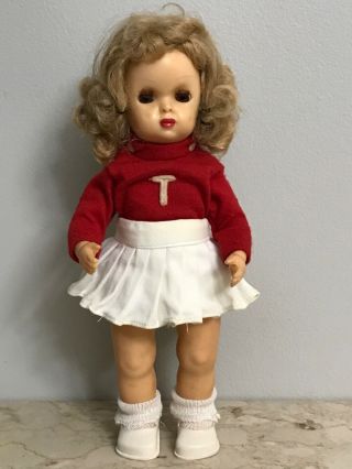 Vintage 1950s Tiny Terri Lee Doll With Tagged Clothes Cheerleading Outfit