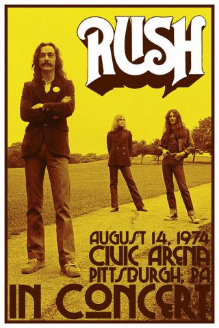 Rush - Concert - Pittsburgh 1974 - Poster - 24 In X 36 In