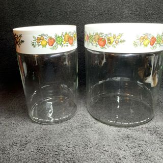 Vintage 2 Piece Set Stacking Pyrex See N Store Spice Of Life Canister Jars