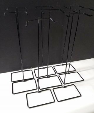 VINTAGE BARBIE Doll Black Metal Wire Stands Eight (8) Stands 8.  5 