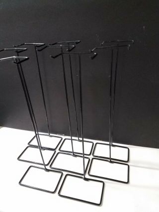 VINTAGE BARBIE Doll Black Metal Wire Stands Eight (8) Stands 8.  5 