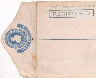 Al84 Gb Qv 2d Blue Postal Stationery 1877 Registered Envelope {samwells - Covers}