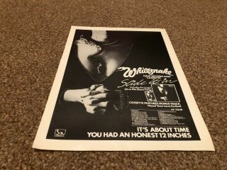 (bebk15) Advert/poster 11x8 " Whitesnake : Slide It In Album & Tour Dates