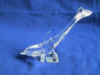 Gorgeous Vintage Durand Crystal D’arques France Dolphin Figurine Pristine
