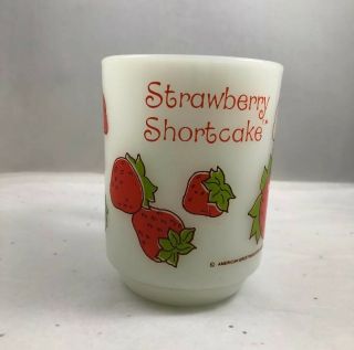 Vtg 1980 Anchor Hocking Strawberry Shortcake Milk Glass Coffee Mug 2