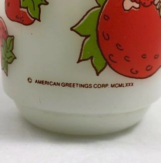 Vtg 1980 Anchor Hocking Strawberry Shortcake Milk Glass Coffee Mug 3