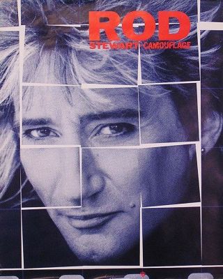Rod Stewart 1984 Camouflage Promo Poster