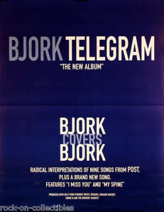 Bjork 1997 Telegram Perforated Double Sided Promo Poster