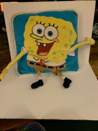 3d Sponge Bob Squarepants Plush Pillow Blue Moveable Arms Legs