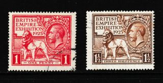 1925 Empire Exhibition,  Wembley,  Set Of 2 Values,  Very Fine