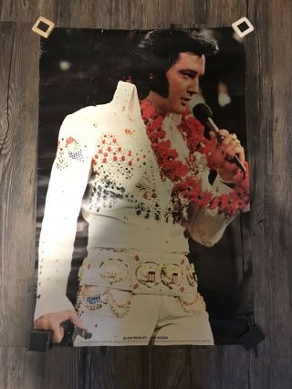 Vintage 2’x3’ Elvis Presley Las Vegas Live Concert Photo 1976 Poster