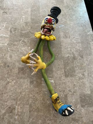 Vintage Creepy Clown Scary Skull Toy Prop 28 " Tall Doll Ooak Rare Wierd Horror