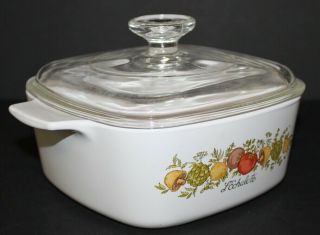 Vtg Corning Ware 6x6x3 Spice Of Life A 1/2b 1.  5 Liter Covered Casserole