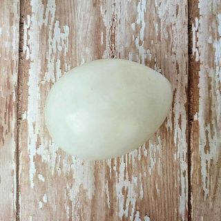 Antique Nesting Egg Hand Blown Milk Glass Laying Chicken Primitive W/ Pontil