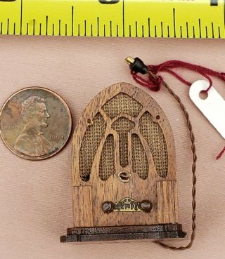 Vintage Artisan Miniature Dollhouse Old Fashioned Radio Art Deco By Sue Utley