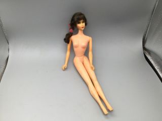 Vintage Brunette Ponytail Bangs Barbie Doll