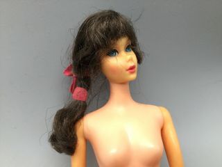 Vintage Brunette Ponytail Bangs Barbie Doll 2