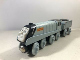 Thomas The Train & Friends Spencer And Tender Wooden Engine Gray Silver