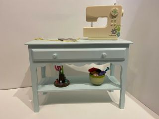 American Girl Doll Chrissa Craft Studio Design Sewing Machine,  Table Retired