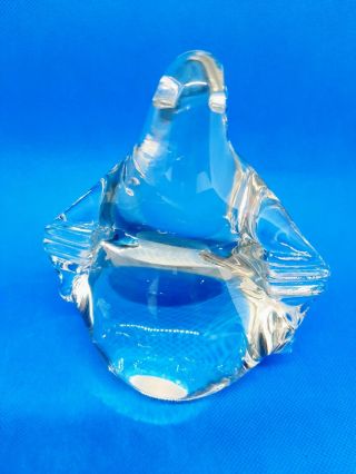 Lovely Vintage Wedgwood Clear Art Glass Penguin Paperweight,  Figurine