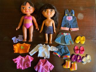 Dora The Explorer 14 / 15 " Dress Up Dolls & Doll Clothes Mattel 2003 2011