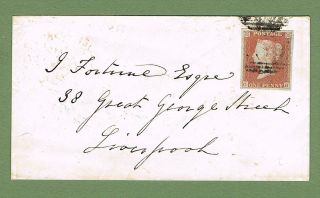 Gb 1850 Cover Jersey To Liverpool,  1d Imperf With 4 Large Even Margins