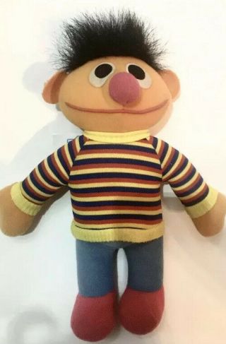 1985 Ernie Sesame Street Plush Doll 72900 Vintage Playskool 10” Htf