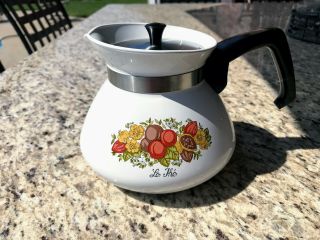 Vintage Corning Ware Spice Of Life Coffee Pot Tea Pot 6 Cup P - 104 With Lid